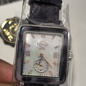 Gevril GV2 Bari Viva Tank Watch Women 32mm Dial Steel Diamond Rectangle Leather